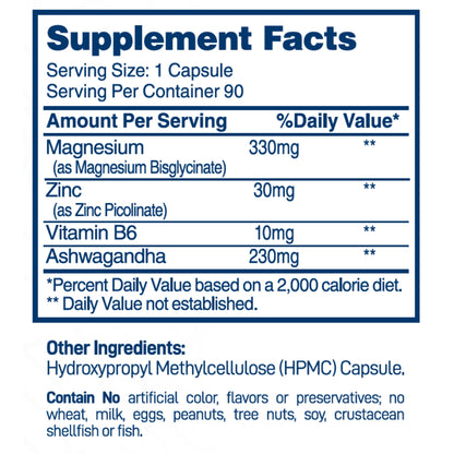 Organic Ashwagandha (with Magnesium, Zinc & B6)